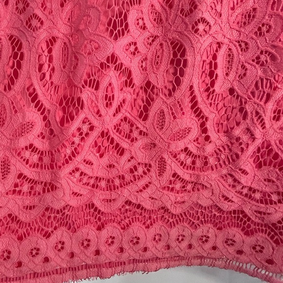 Isaac Mizrahi Beautiful Pink Lace Dress Lined Medium No Zipper - Picture 12 of 14